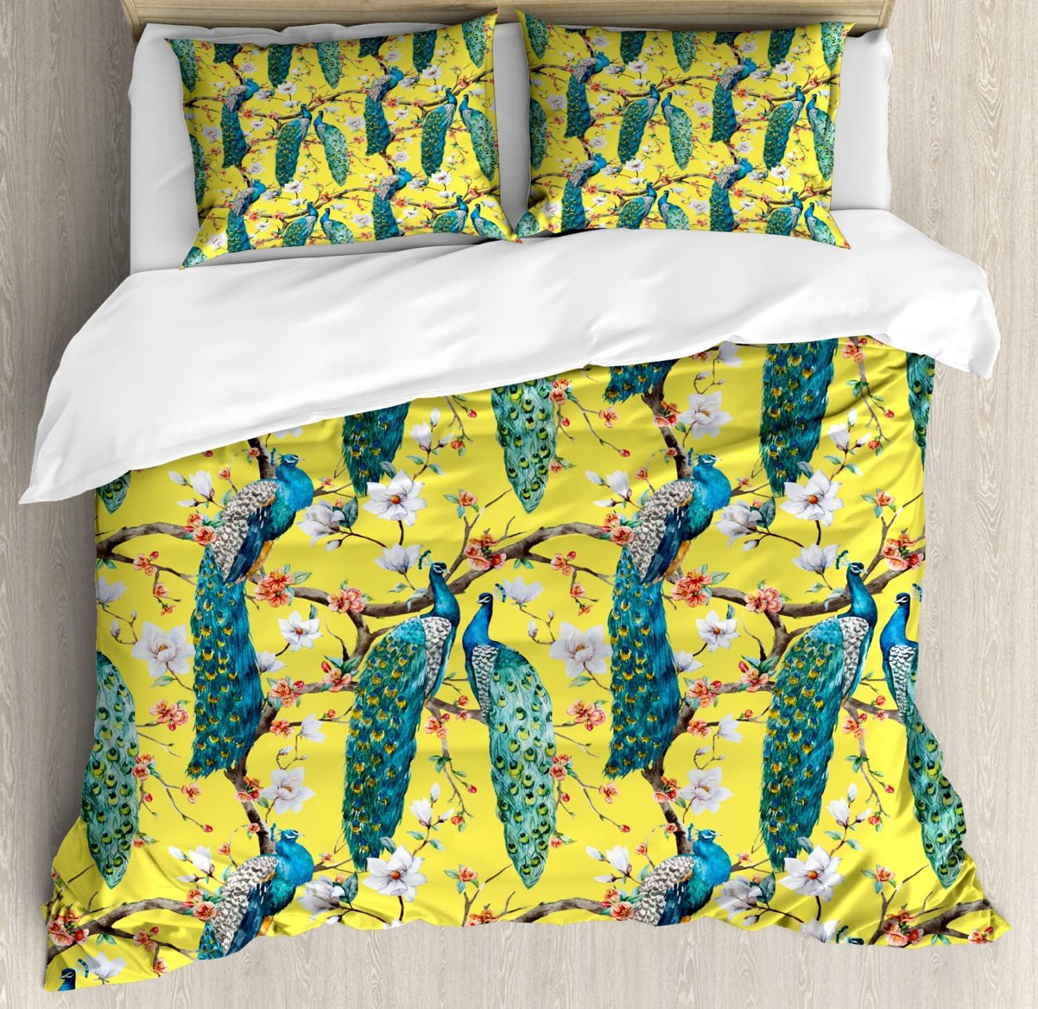 imageAmbesonne Neutral Color Duvet Cover Set Monochrome Style Print of Geometric Illustration Irregular Shapes Decorative 3 Piece Bedding Set with 2 Pillow Shams Queen Size Pale Grey and PearlPastel Yellow and Multicolor