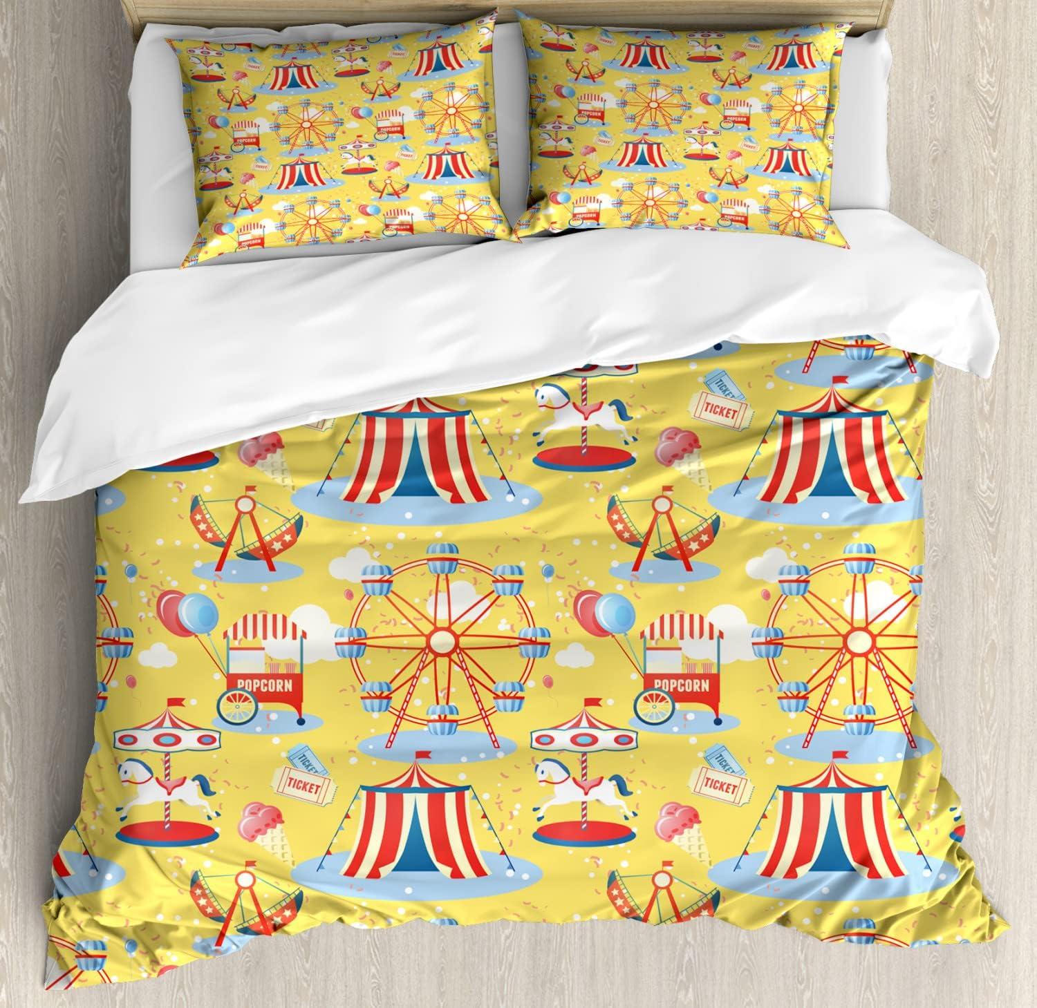 imageAmbesonne Neutral Color Duvet Cover Set Monochrome Style Print of Geometric Illustration Irregular Shapes Decorative 3 Piece Bedding Set with 2 Pillow Shams Queen Size Pale Grey and PearlMustard Vermilion