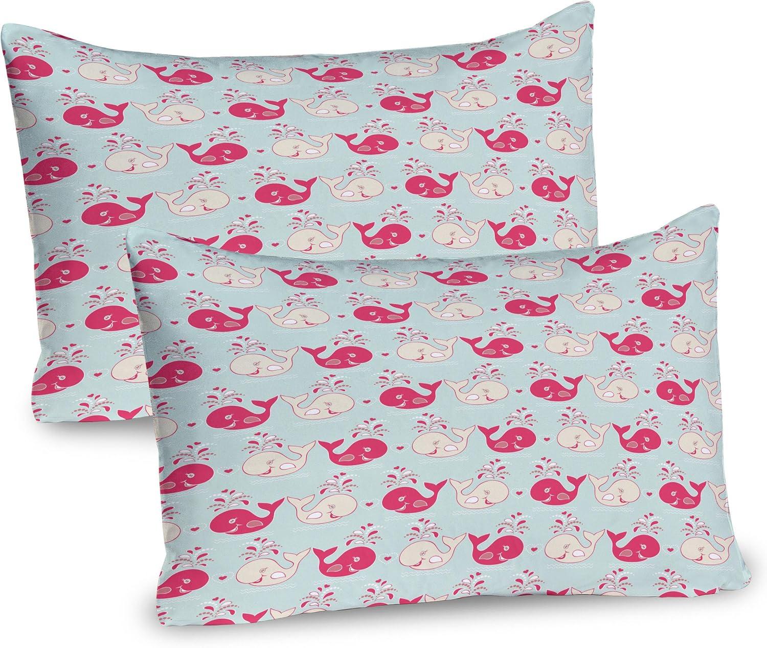 imageAmbesonne Purple Pillow Sham Set of 2 Valentines Day Couple Wedding Bride Heart Design Image Quality Microfiber Bedding Item for All Seasons 36 x 20 Lavender and PurpleMint Peach Pink
