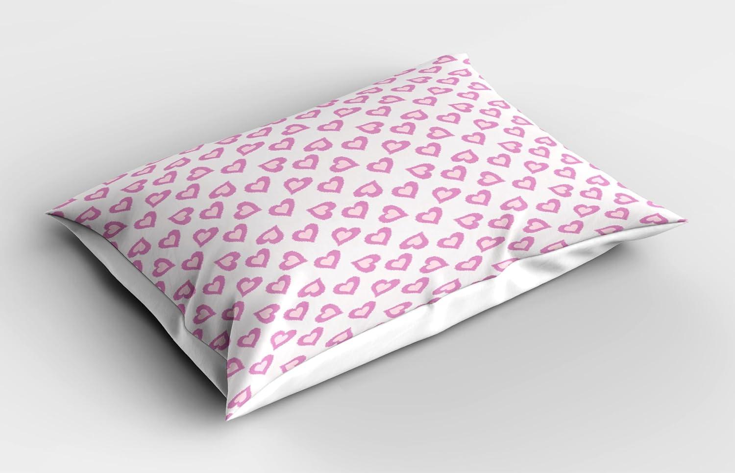 imageAmbesonne Purple Pillow Sham Set of 2 Valentines Day Couple Wedding Bride Heart Design Image Quality Microfiber Bedding Item for All Seasons 36 x 20 Lavender and PurpleLavender Purple