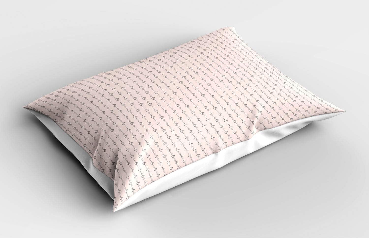 imageAmbesonne Purple Pillow Sham Set of 2 Valentines Day Couple Wedding Bride Heart Design Image Quality Microfiber Bedding Item for All Seasons 36 x 20 Lavender and PurplePale Pink and Black