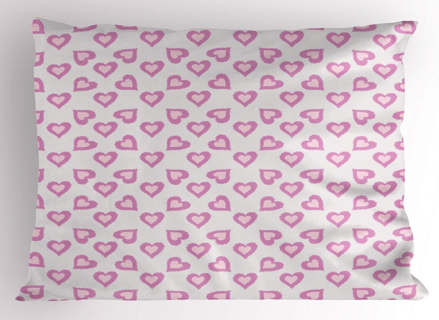 imageAmbesonne Purple Pillow Sham Set of 2 Valentines Day Couple Wedding Bride Heart Design Image Quality Microfiber Bedding Item for All Seasons 36 x 20 Lavender and PurpleLavender Purple