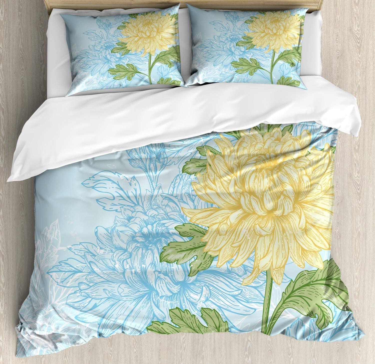imageAmbesonne Rain Duvet Cover Sets Valentines Day Theme Cloud and Sun Pattern with Heart Shaped Rays Bedding Set with 2 Duvet Covers amp 4 Pillowcases 2 Pack Queen Size Dark Coral MustardPale Yellow Olive Green