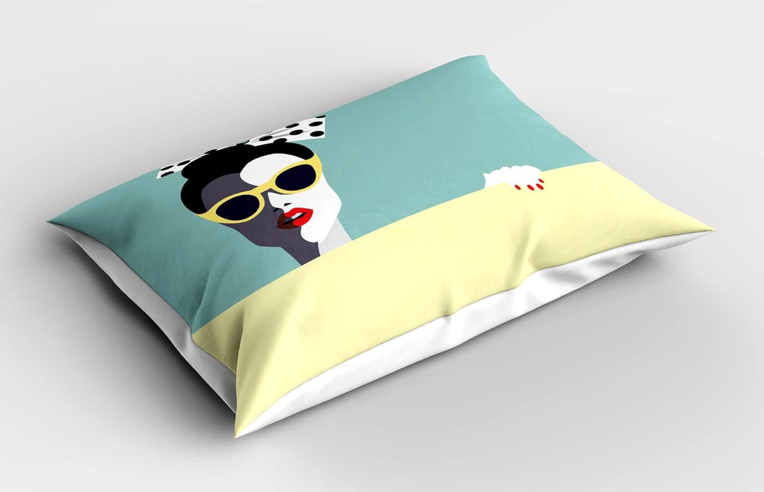 imageAmbesonne Rain Pillow Sham Set of 2 Valentines Day Theme Cloud and Sun Pattern with Heart Shaped Rays Quality Microfiber Bedding Item for All Seasons 26 x 20 Dark Coral MustardPale Yellow Seafoam