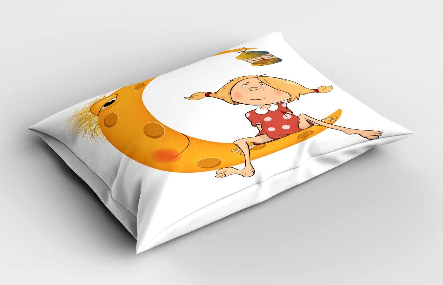 imageAmbesonne Saying Pillow Sham Set of 2 Circular Color Splash Outspread Brushstrokes with Inspirational Words Valentines Concept Quality Microfiber Bedding Item for All Seasons 26 x 20 YellowOrange