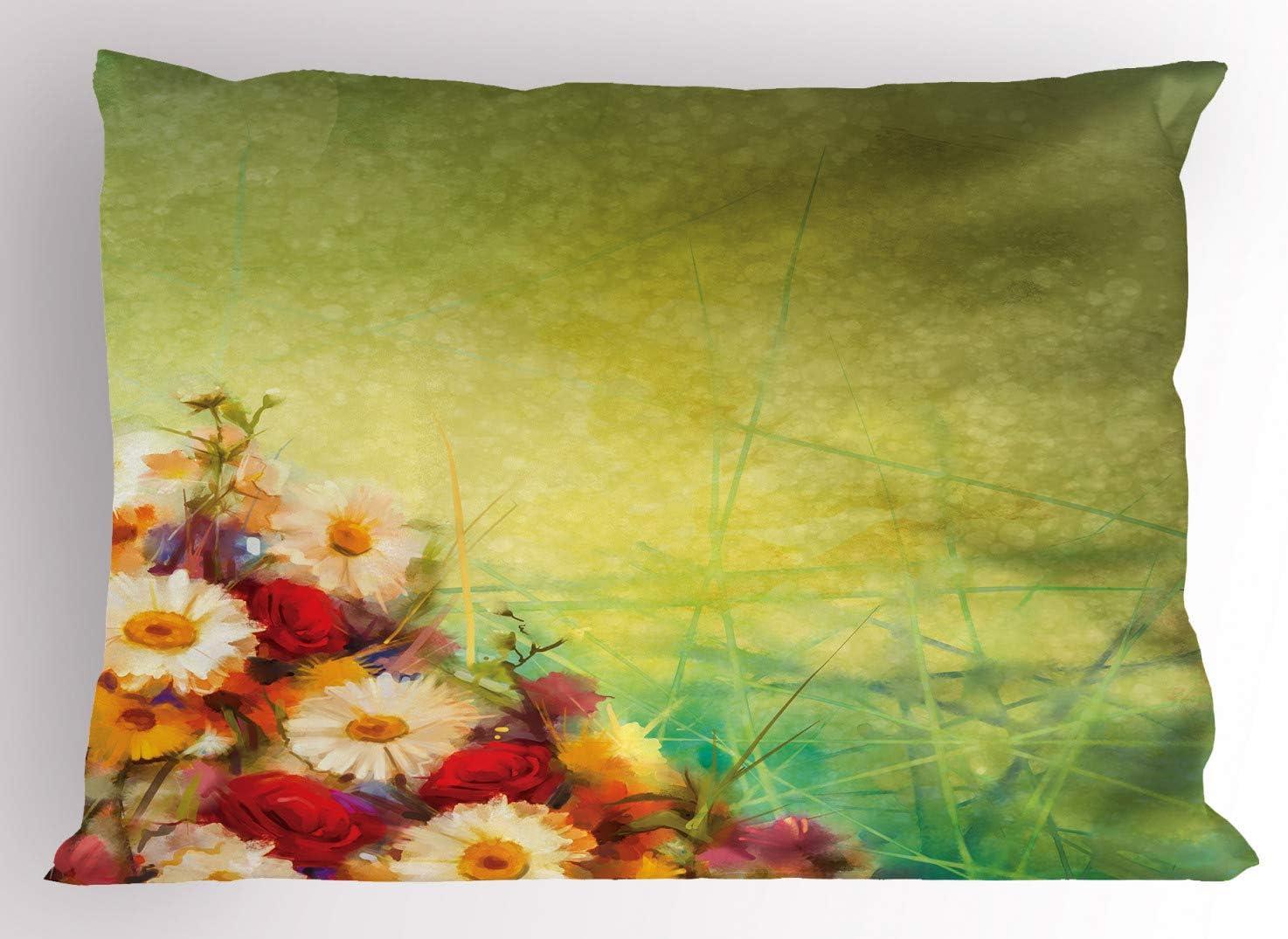 imageAmbesonne Saying Pillow Sham Set of 2 Circular Color Splash Outspread Brushstrokes with Inspirational Words Valentines Concept Quality Microfiber Bedding Item for All Seasons 26 x 20 YellowYellow White