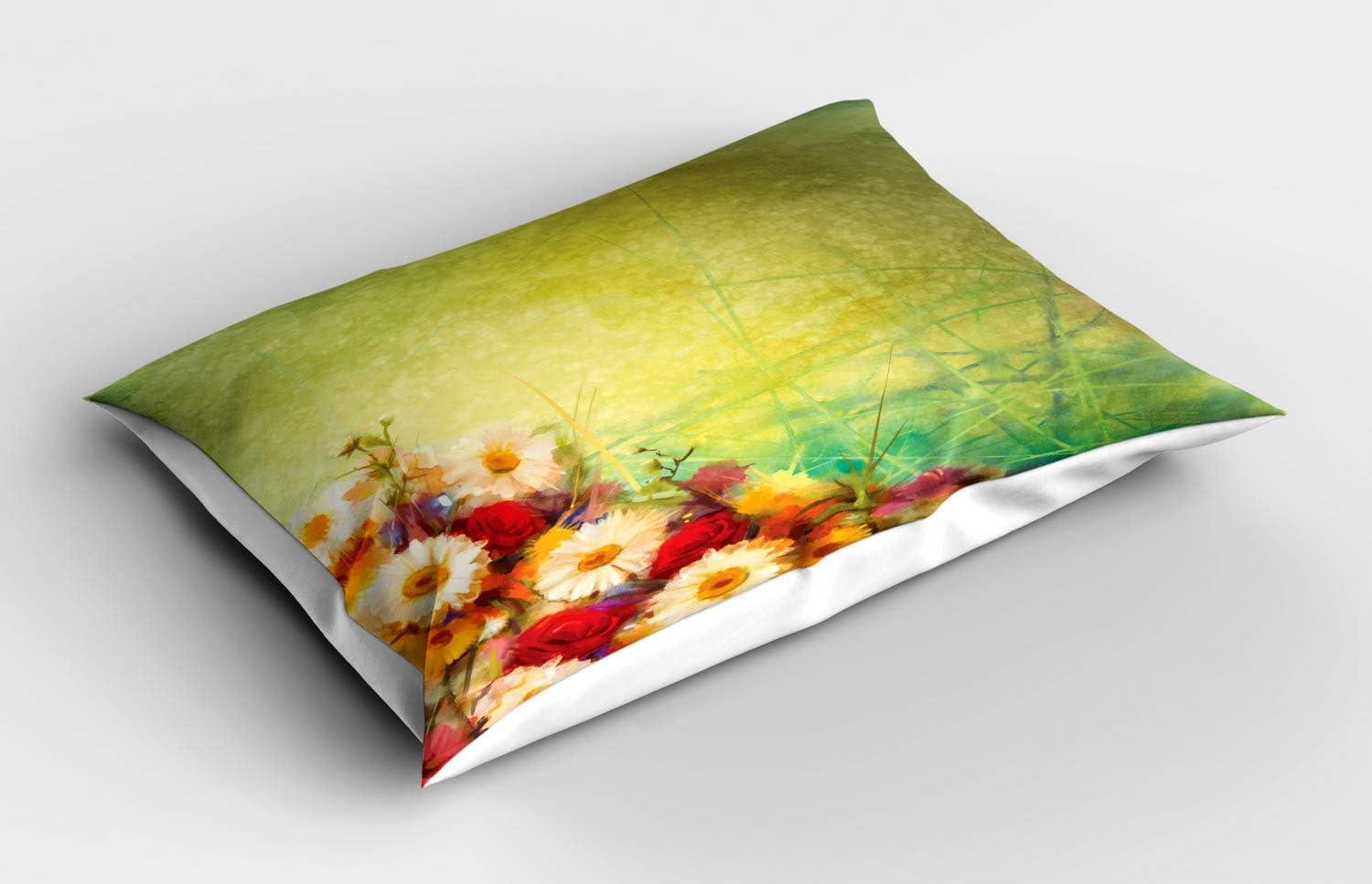 imageAmbesonne Saying Pillow Sham Set of 2 Circular Color Splash Outspread Brushstrokes with Inspirational Words Valentines Concept Quality Microfiber Bedding Item for All Seasons 26 x 20 YellowYellow White