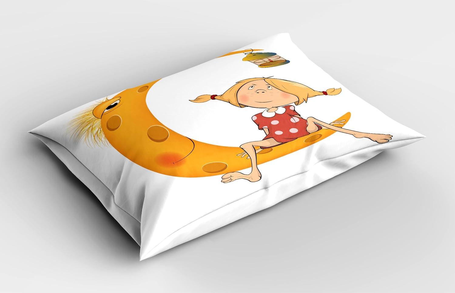 imageAmbesonne Saying Pillow Sham Set of 2 Circular Color Splash Outspread Brushstrokes with Inspirational Words Valentines Concept Quality Microfiber Bedding Item for All Seasons 26 x 20 YellowOrange