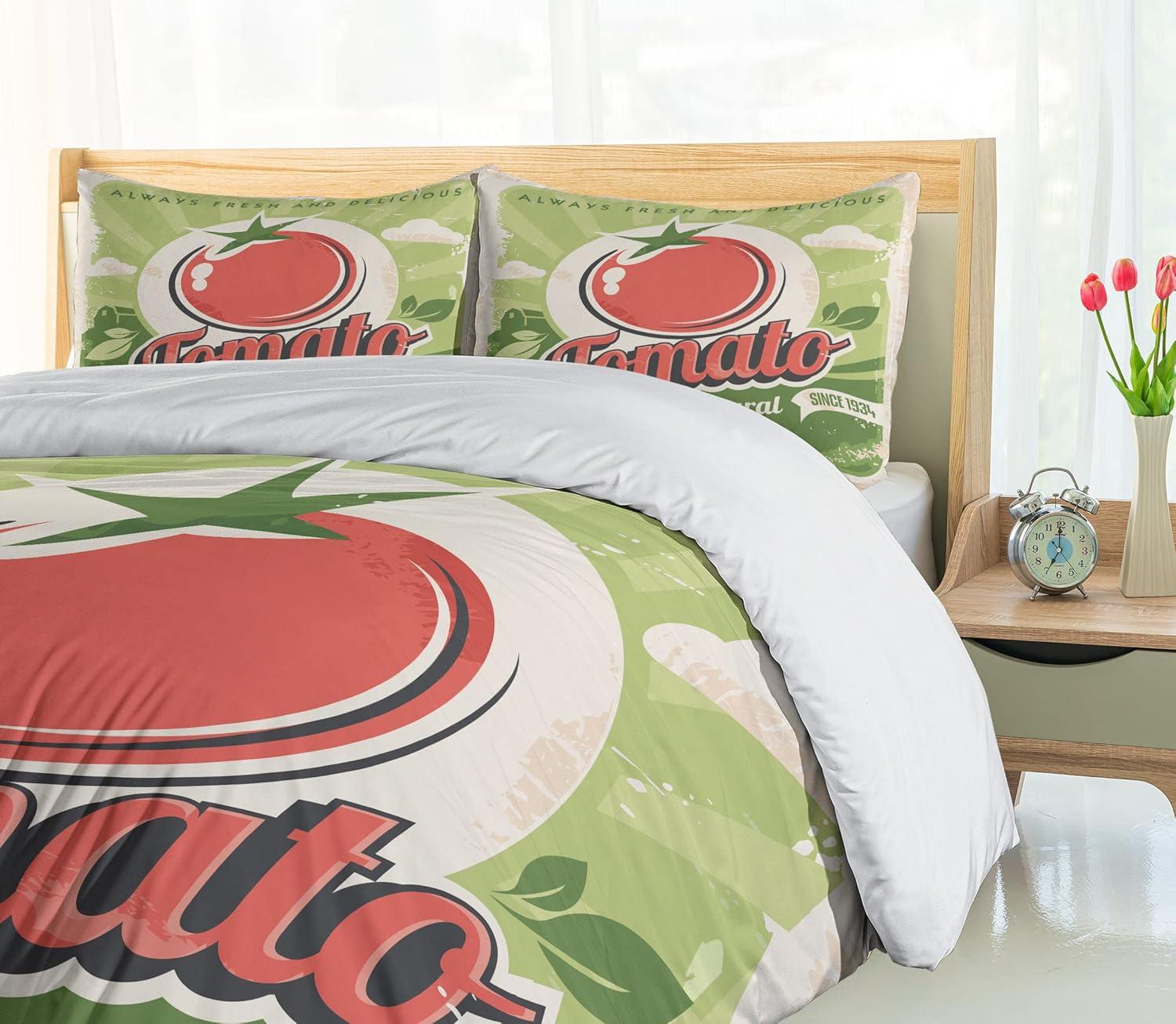 imageAmbesonne Teal Duvet Cover Set Crystal Hearts and Gemstone Valentines Day Celebrating Romantic Print Decorative 3 Piece Bedding Set with 2 Pillow Shams Queen Size Red Fuchsia TealGreen Red