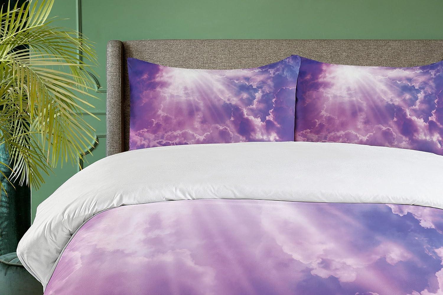 imageAmbesonne Teal Duvet Cover Set Crystal Hearts and Gemstone Valentines Day Celebrating Romantic Print Decorative 3 Piece Bedding Set with 2 Pillow Shams Queen Size Red Fuchsia TealPurple and White