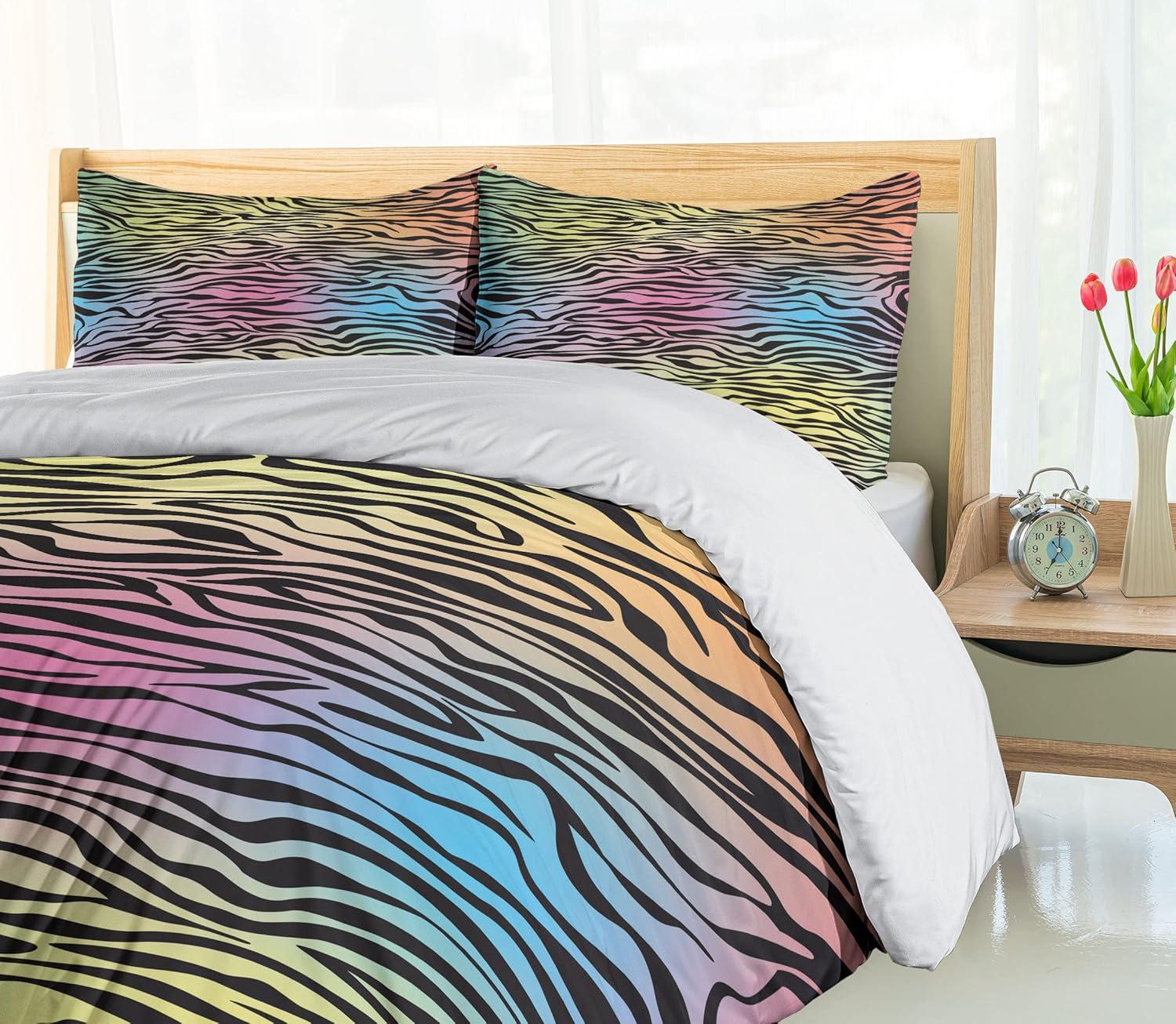 imageAmbesonne Teal Duvet Cover Set Crystal Hearts and Gemstone Valentines Day Celebrating Romantic Print Decorative 3 Piece Bedding Set with 2 Pillow Shams Queen Size Red Fuchsia TealYellow Coral Pink