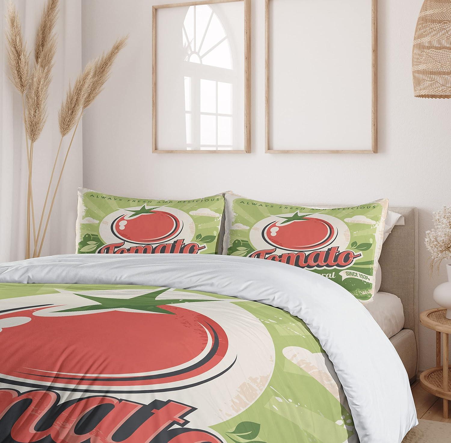 imageAmbesonne Teal Duvet Cover Set Crystal Hearts and Gemstone Valentines Day Celebrating Romantic Print Decorative 3 Piece Bedding Set with 2 Pillow Shams Queen Size Red Fuchsia TealGreen Red