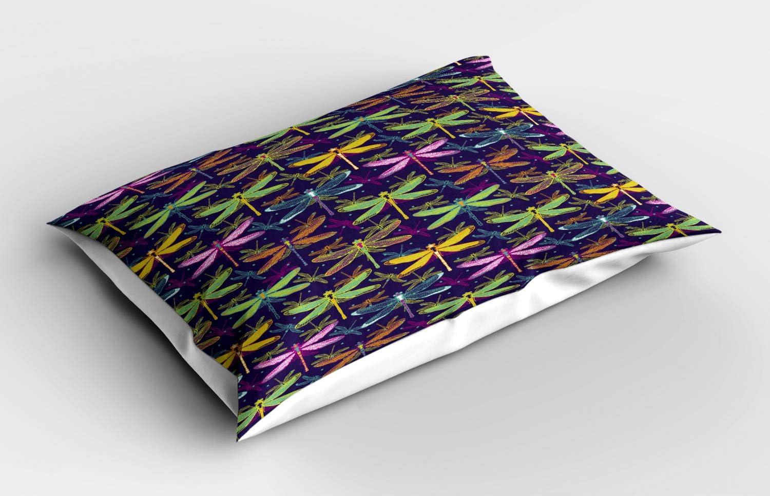 imageAmbesonne Valentines Day Pillow Sham Set of 2 Abstract Hearts Lollipops Rhythmic Romance Illustration Quality Microfiber Bedding Item for All Seasons 26 x 20 Vermilion PearlPurple and Yellow Green