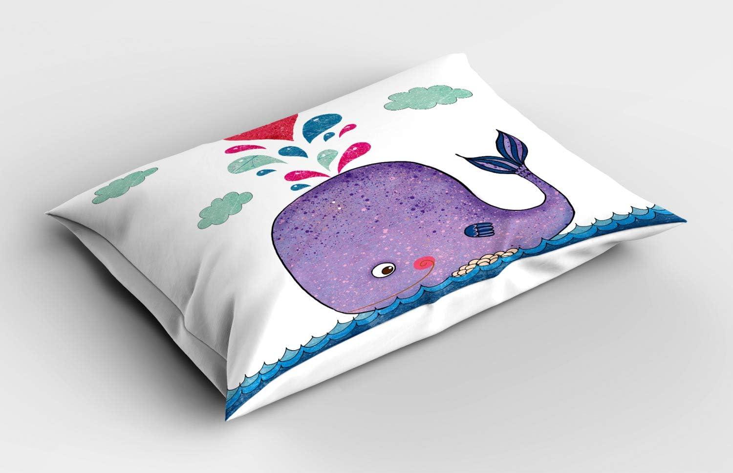 imageAmbesonne Valentines Day Pillow Sham Set of 2 Owls in Love Print Partners Couples Boho Style Hearts Flowers Dots Quality Microfiber Bedding Item for All Seasons 26 x 20 Pink Red YellowPurple Blue and Red