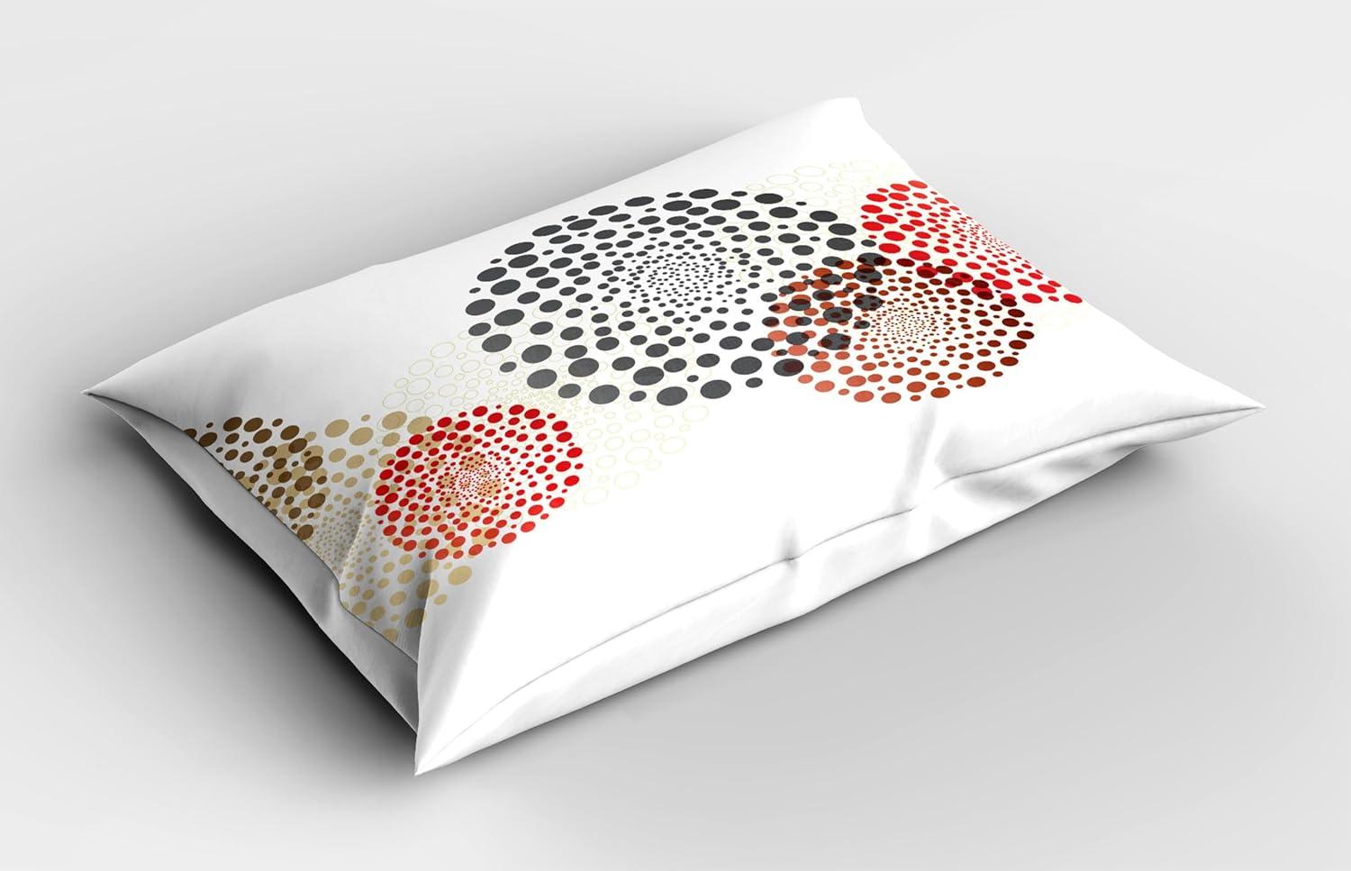 imageAmbesonne Valentines Day Pillow Sham Set of 2 Owls in Love Print Partners Couples Boho Style Hearts Flowers Dots Quality Microfiber Bedding Item for All Seasons 26 x 20 Pink Red YellowMaroon Grey Red