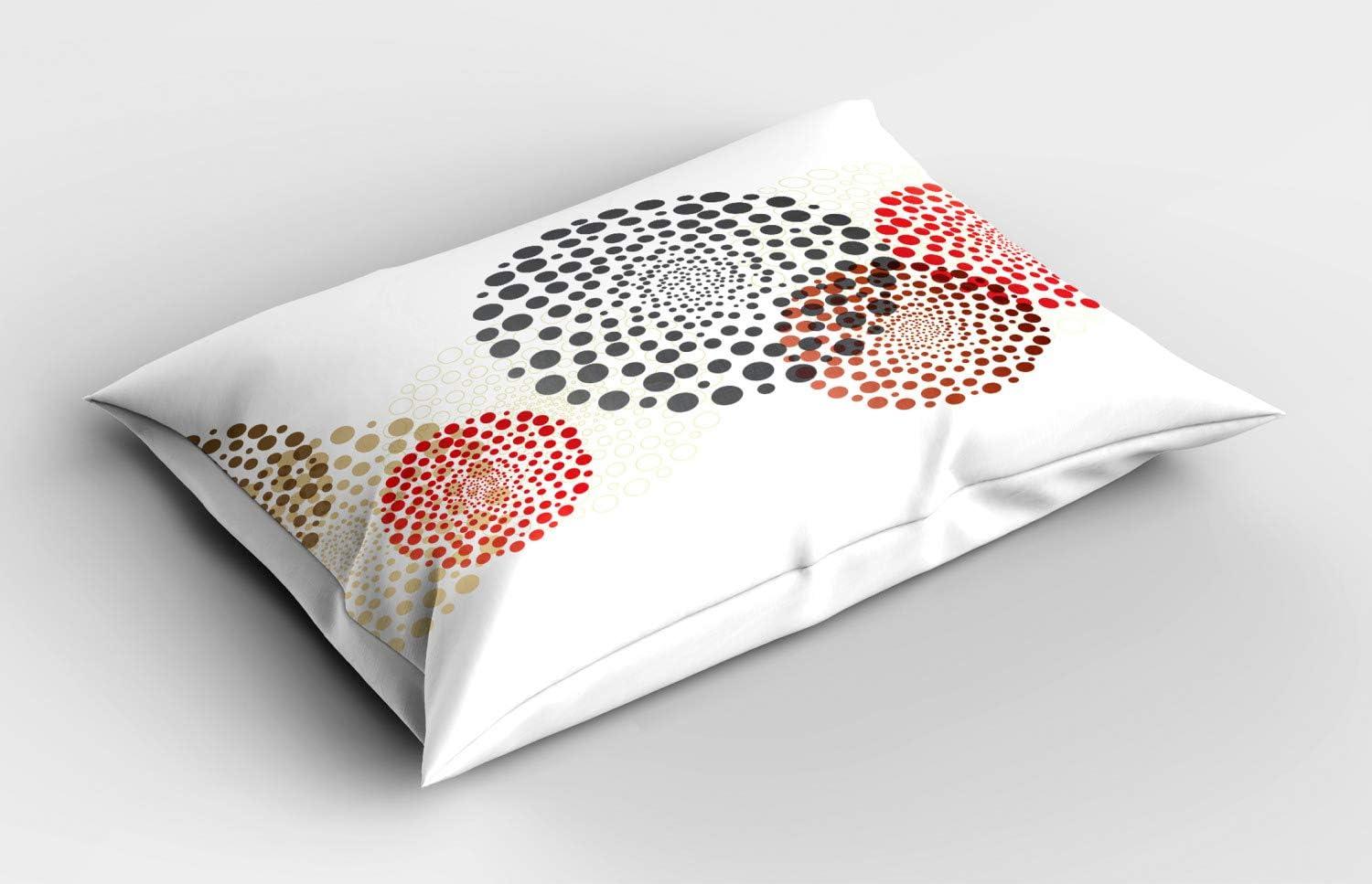 imageAmbesonne Valentines Day Pillow Sham Set of 2 Owls in Love Print Partners Couples Boho Style Hearts Flowers Dots Quality Microfiber Bedding Item for All Seasons 26 x 20 Pink Red YellowMaroon Grey Red