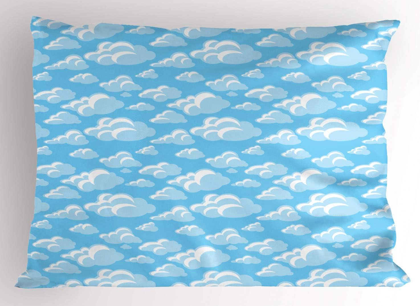 imageAmbesonne Valentines Day Pillow Sham Set of 2 Pop Culture Keep Calm Words with Heart Shaped Eye Love Theme Quality Microfiber Bedding Item for All Seasons 36 x 20 Charcoal Grey Pale PinkPale Blue White Blue