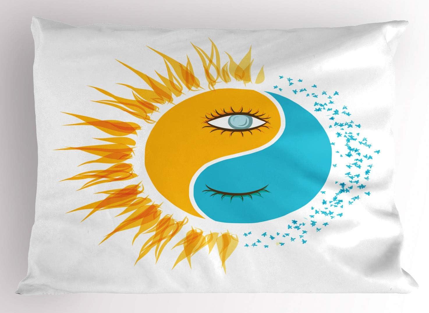imageAmbesonne Valentines Day Pillow Sham Set of 2 Pop Culture Keep Calm Words with Heart Shaped Eye Love Theme Quality Microfiber Bedding Item for All Seasons 36 x 20 Charcoal Grey Pale PinkEarth Yellow Sky Blue