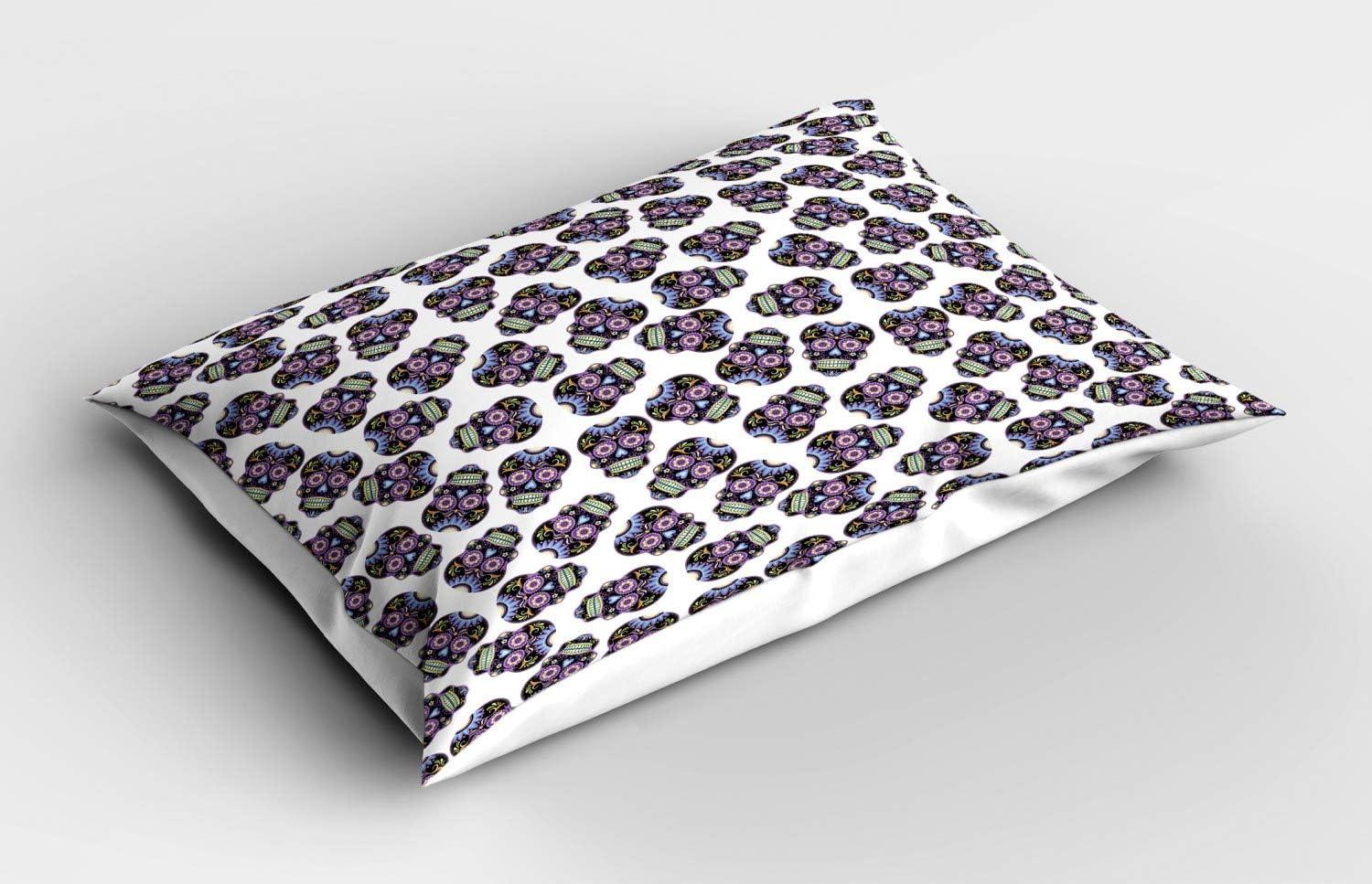 imageAmbesonne Valentines Day Pillow Sham Set of 2 Pop Culture Keep Calm Words with Heart Shaped Eye Love Theme Quality Microfiber Bedding Item for All Seasons 36 x 20 Charcoal Grey Pale PinkPale Blue Violet