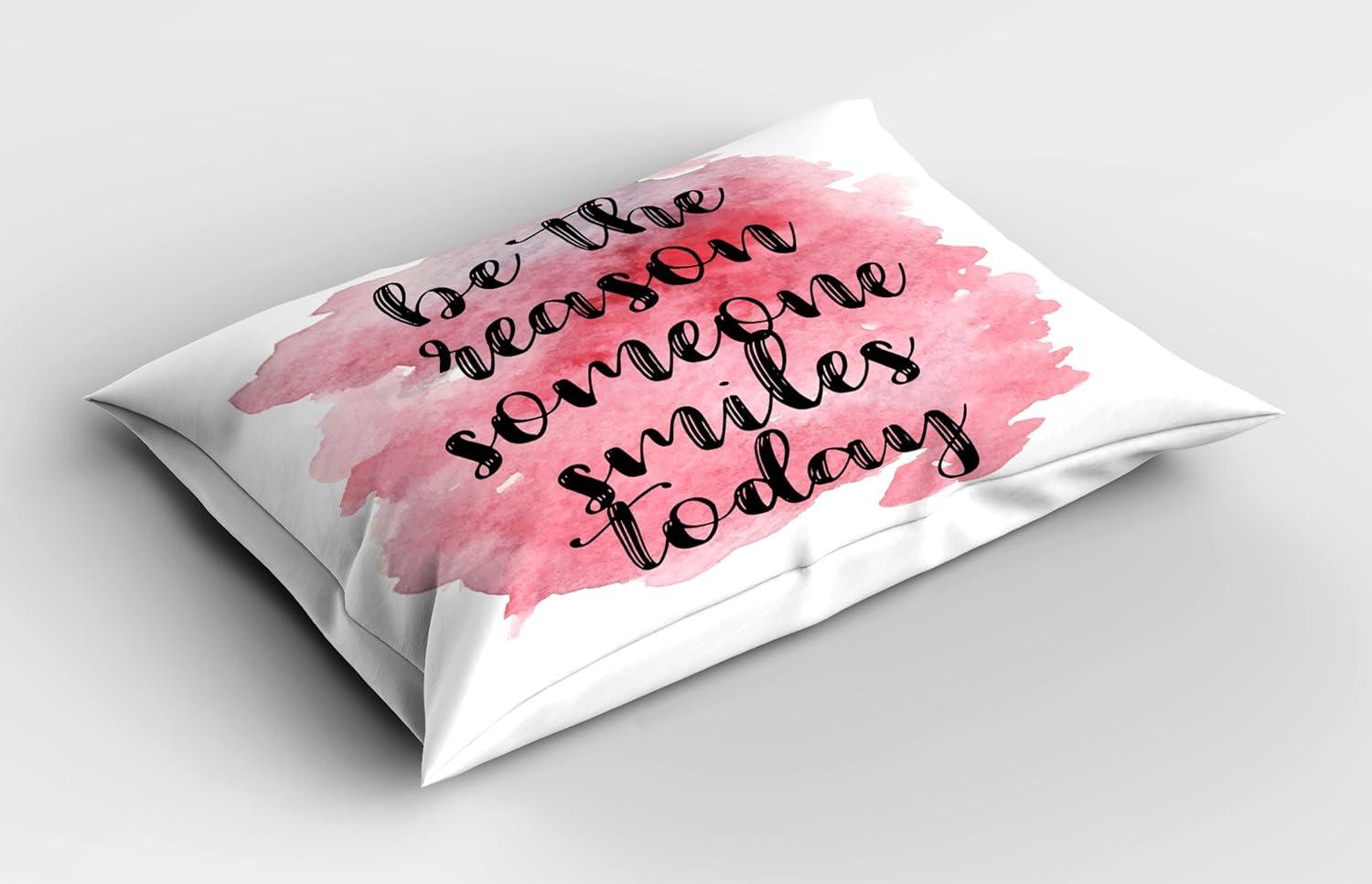 imageAmbesonne Valentines Day Pillow Sham Set of 2 Pop Culture Keep Calm Words with Heart Shaped Eye Love Theme Quality Microfiber Bedding Item for All Seasons 36 x 20 Charcoal Grey Pale PinkPink Black and White