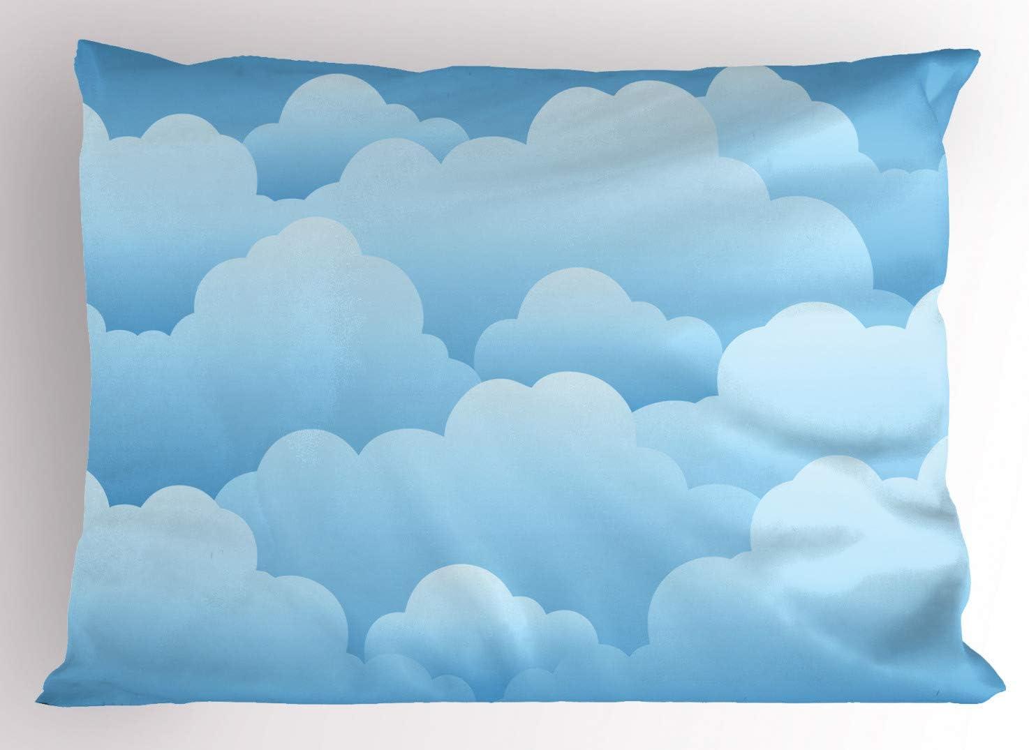 imageAmbesonne Valentines Day Pillow Sham Set of 2 Pop Culture Keep Calm Words with Heart Shaped Eye Love Theme Quality Microfiber Bedding Item for All Seasons 36 x 20 Charcoal Grey Pale PinkBlue and Pale Blue