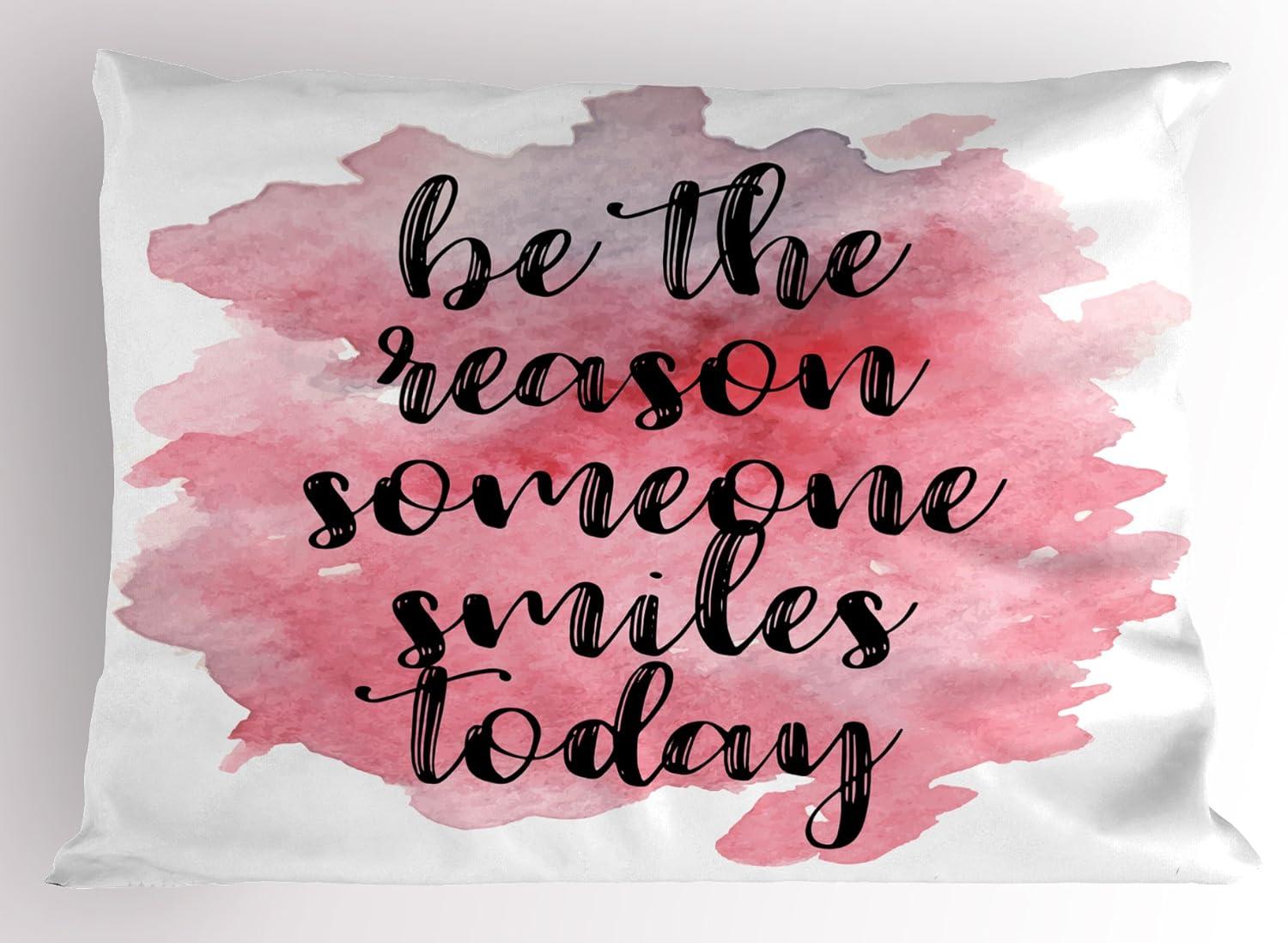 imageAmbesonne Valentines Day Pillow Sham Set of 2 Pop Culture Keep Calm Words with Heart Shaped Eye Love Theme Quality Microfiber Bedding Item for All Seasons 36 x 20 Charcoal Grey Pale PinkPink Black and White