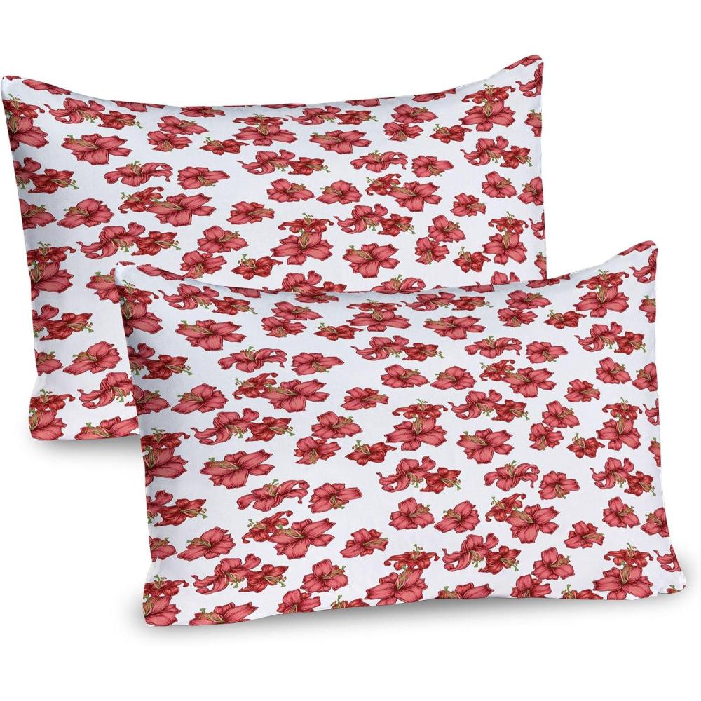 imageAmbesonne Birds Pillow Sham Set of 2 2 Birds on a Branch Singing Love Songs Friend Valentine Couple Hope Living Quality Microfiber Bedding Item for All Seasons 30 x 20 Cream Black WhiteOlive Green Vermilion