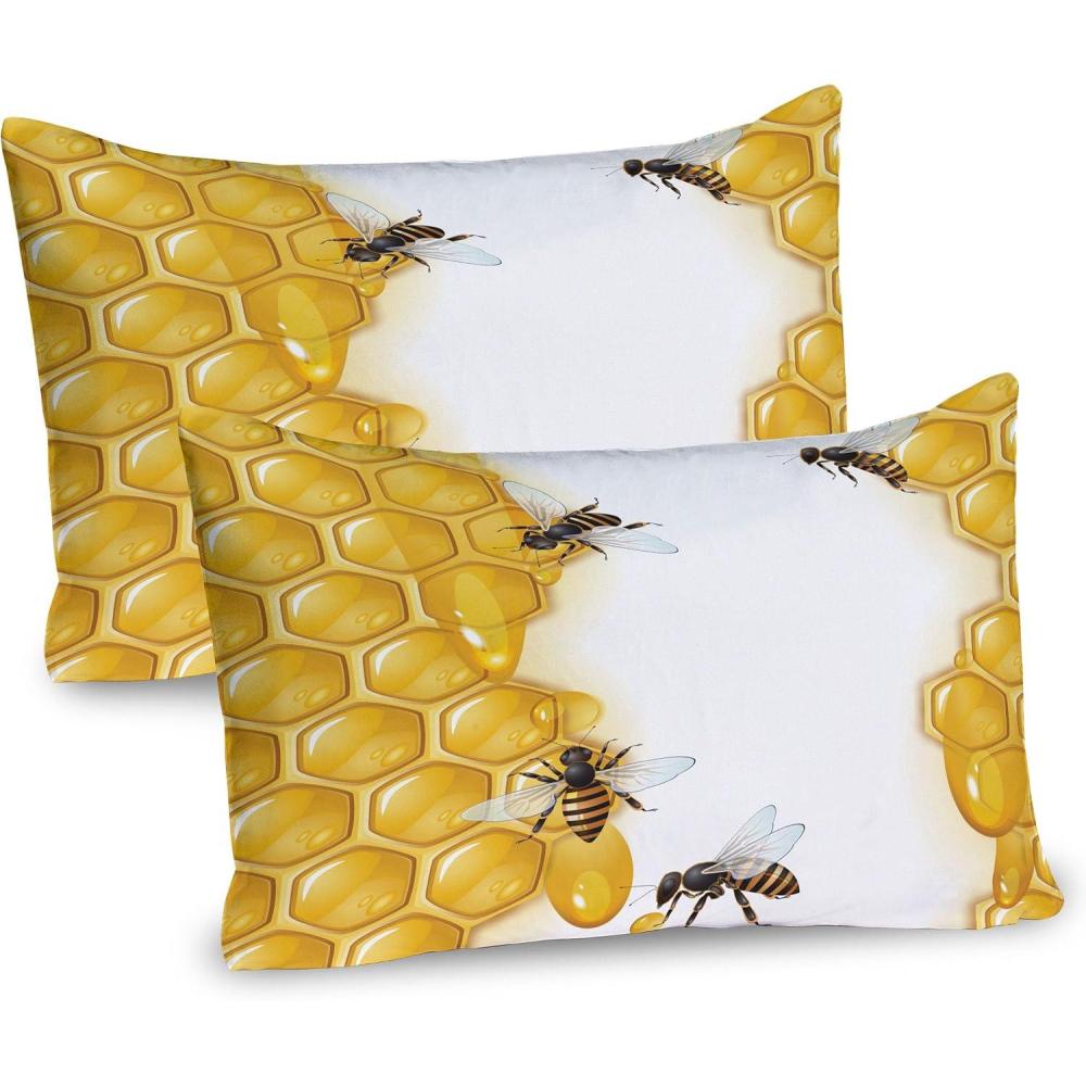 imageAmbesonne Chocolate Pillow Sham Set of 2 Chocolate Heart on The Wooden Board Background for Valentines Day Quality Microfiber Bedding Item for All Seasons 30 x 20 Sand Brown Dark BrownYellow Black and White
