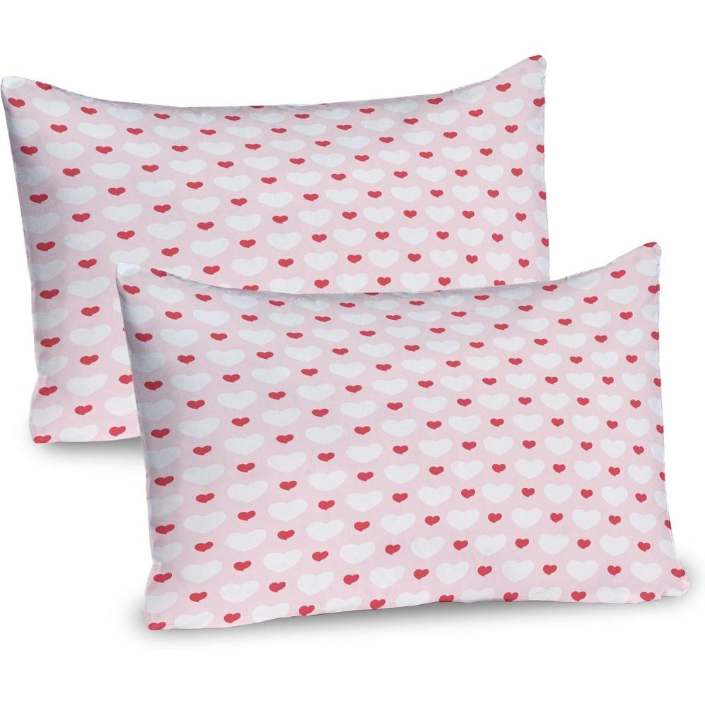 imageAmbesonne Eiffel Tower Pillow Sham Set of 2 Autumn Romantic Paris Historical Valentines Day Umbrellas Doodle Quality Microfiber Bedding Item for All Seasons 26 x 20 Lilac Red Pale BlueRed Rose White