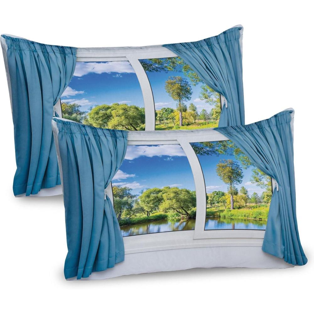 imageAmbesonne Eiffel Tower Pillow Sham Set of 2 Autumn Romantic Paris Historical Valentines Day Umbrellas Doodle Quality Microfiber Bedding Item for All Seasons 26 x 20 Lilac Red Pale BlueSlate Blue Green White
