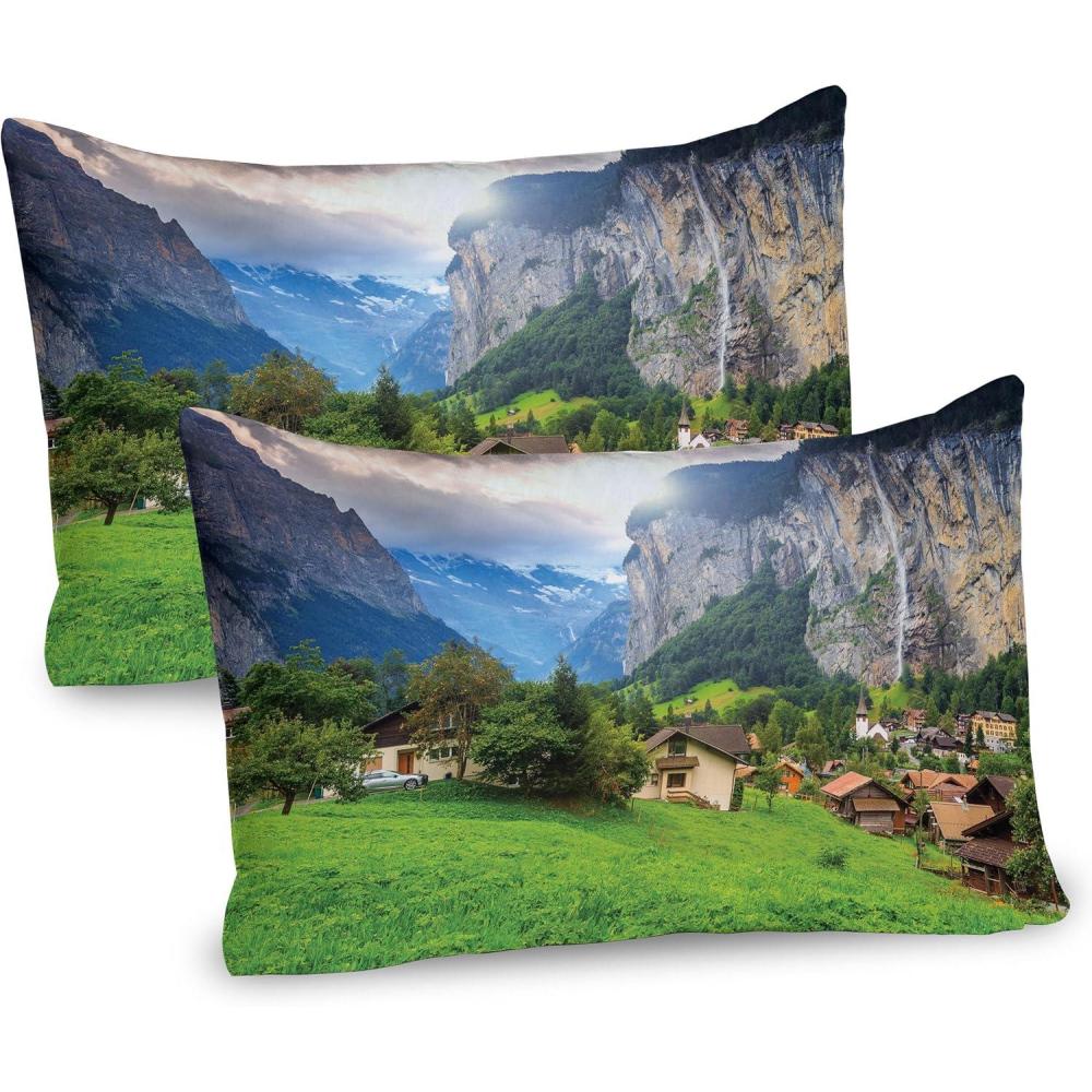 imageAmbesonne Flower Pillow Sham Set of 2 Dreamy Tree Body View Cloudy Details Love and Affection Valentines Inspired Motif Quality Microfiber Bedding Item for All Seasons 30 x 20 PurpleGreen Grey