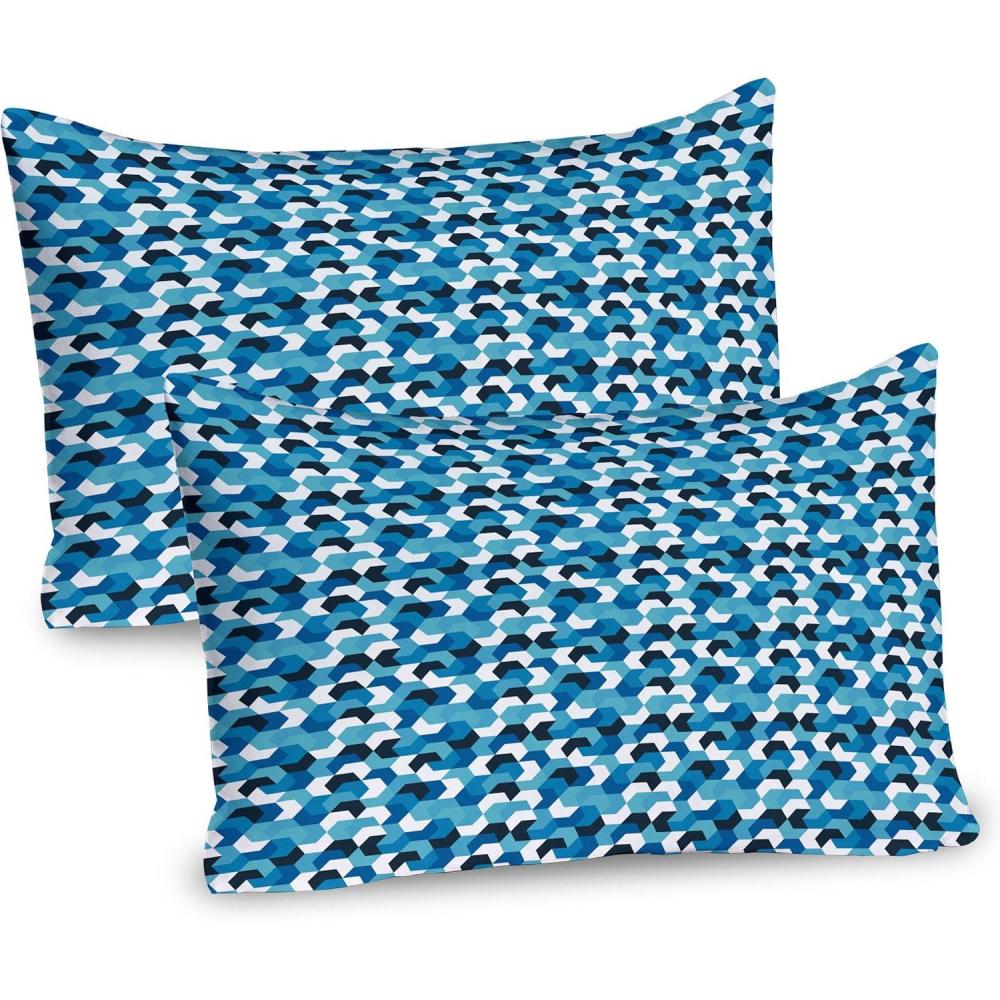 imageAmbesonne Flower Pillow Sham Set of 2 Floral Pattern Romantic Spring Valentines Day Wedding Anniversary Theme Art Quality Microfiber Bedding Item for All Seasons 36 x 20 Violet WhiteSeafoam Blue and White
