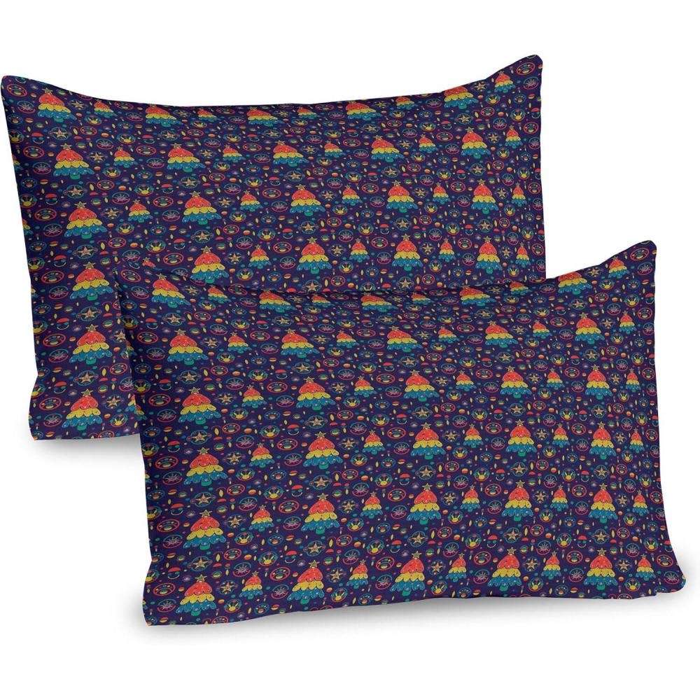 imageAmbesonne Flower Pillow Sham Set of 2 Floral Pattern Romantic Spring Valentines Day Wedding Anniversary Theme Art Quality Microfiber Bedding Item for All Seasons 36 x 20 Violet WhiteQuartz and Multicolor