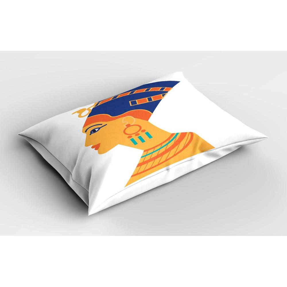 imageAmbesonne Flower Pillow Sham Set of 2 Floral Pattern Romantic Spring Valentines Day Wedding Anniversary Theme Art Quality Microfiber Bedding Item for All Seasons 36 x 20 Violet WhiteOrange Cobalt Blue White