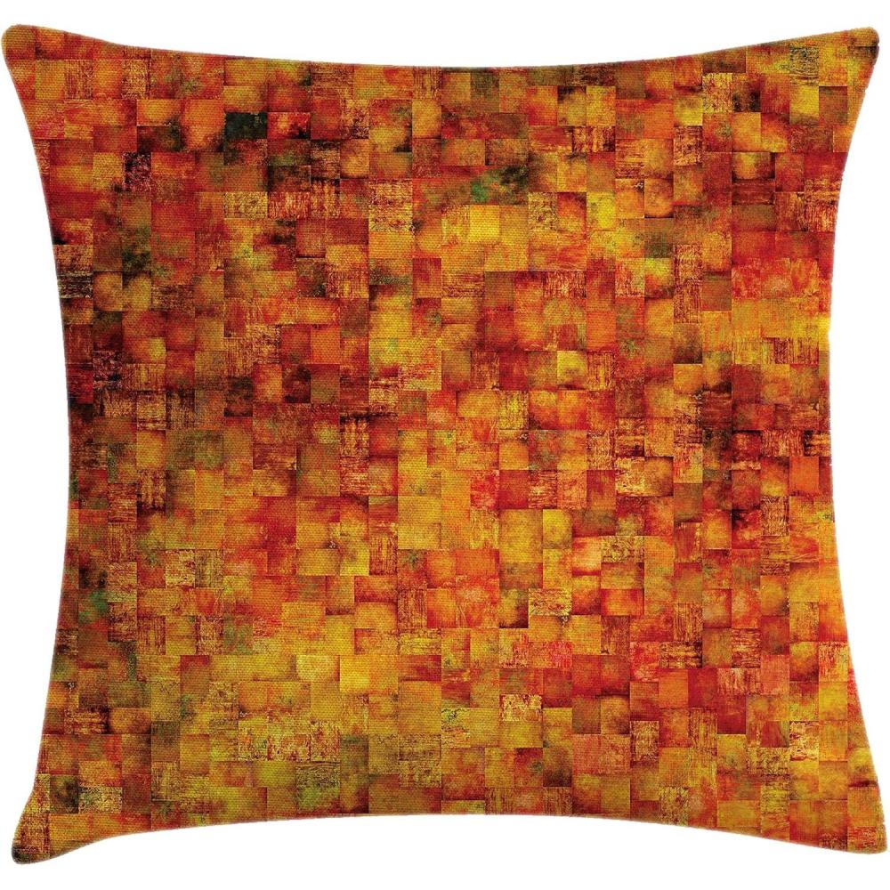 imageAmbesonne Flower Throw Pillow Cushion Cover Retro Romantic Rose Petal with Rain Water Drops Valentines Love Picture Decorative Square Accent Pillow Case 18 X 18 White and BlackOrange Mustard