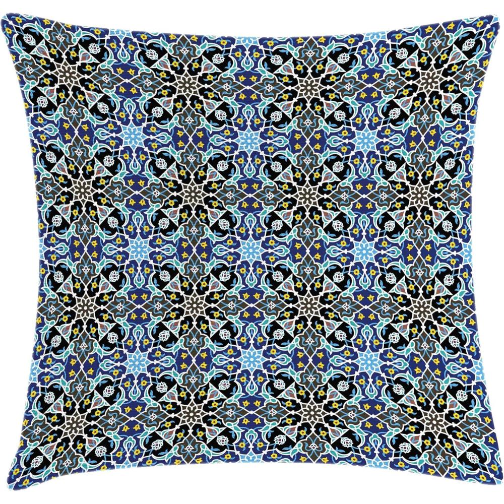 imageAmbesonne Flower Throw Pillow Cushion Cover Retro Romantic Rose Petal with Rain Water Drops Valentines Love Picture Decorative Square Accent Pillow Case 18 X 18 White and BlackRoyal Blue