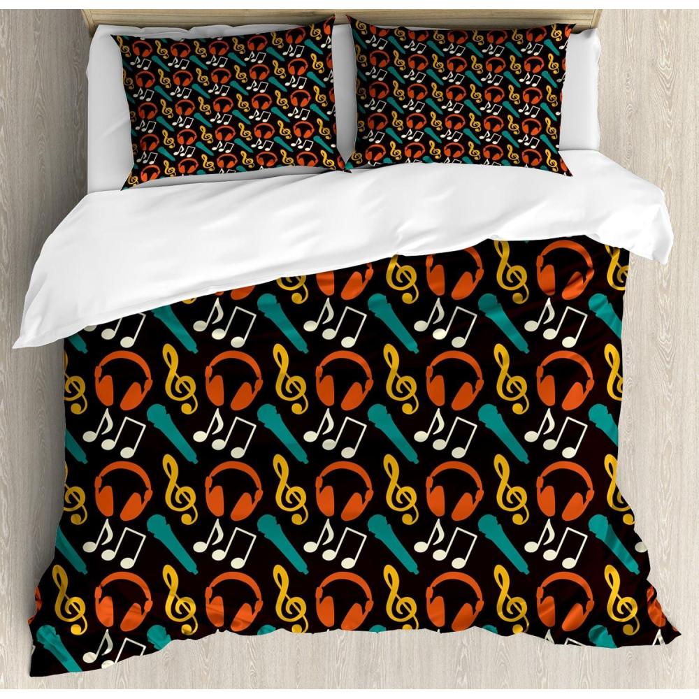 imageAmbesonne Heart Duvet Cover Sets Rainbow Colors Watercolor Style Inspired Hearts Valentines Day Love Romantic Couples Bedding Set with 2 Duvet Covers amp 4 Pillowcases 2 Pack Queen Size MulticolorBrown Multicolor