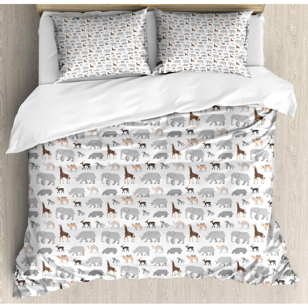 imageAmbesonne Heart Duvet Cover Sets Rainbow Colors Watercolor Style Inspired Hearts Valentines Day Love Romantic Couples Bedding Set with 2 Duvet Covers amp 4 Pillowcases 2 Pack Queen Size MulticolorPale Grey