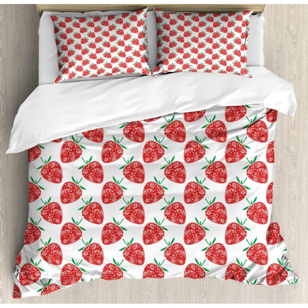 imageAmbesonne Love Duvet Cover Set Valentines Day Words and Hearts on Grunge Stripes Backdrop Decorative 3 Piece Bedding Set with 2 Pillow Shams Queen Size Charcoal Grey Pale PinkFern Green Vermilion