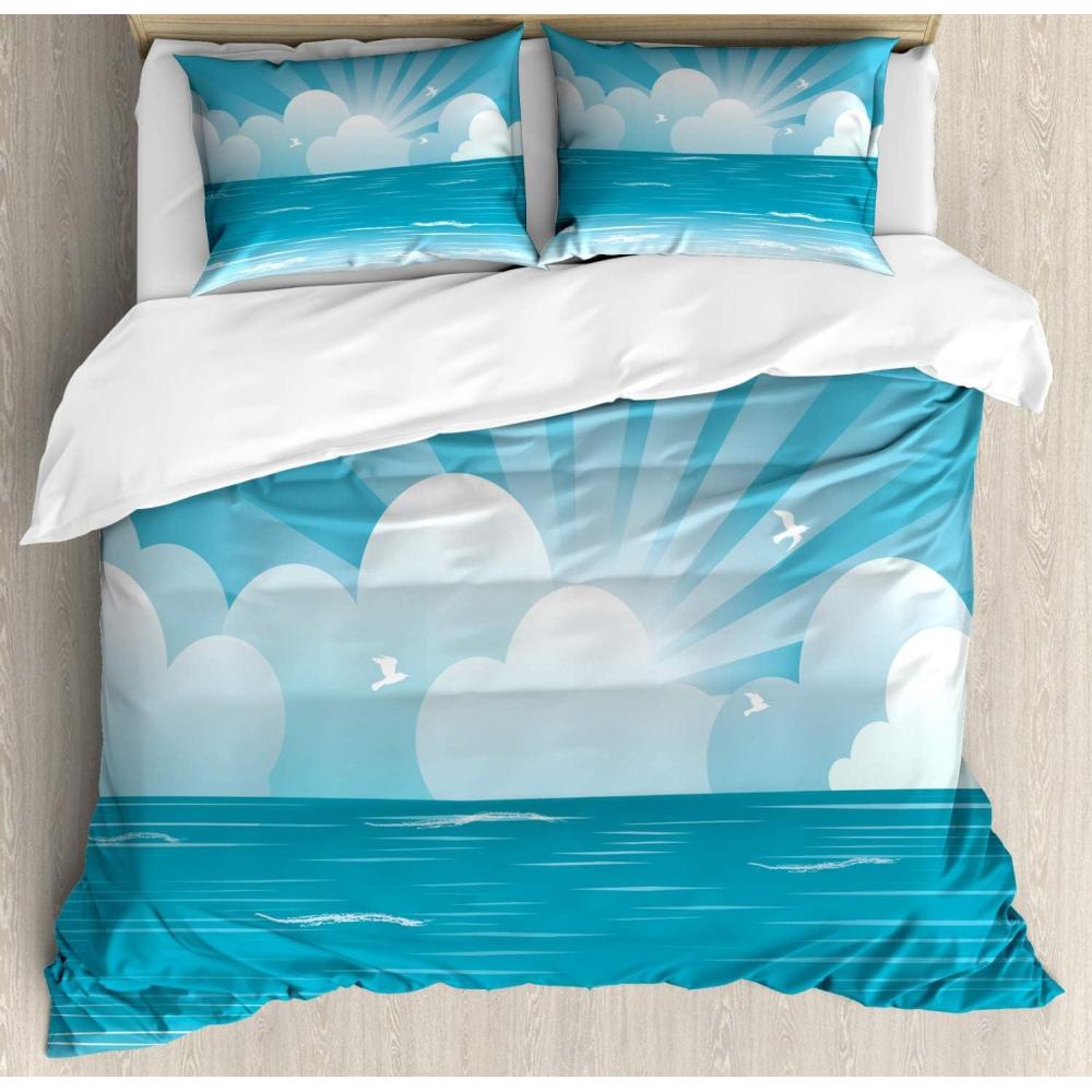 imageAmbesonne Love Duvet Cover Set Valentines Day Words and Hearts on Grunge Stripes Backdrop Decorative 3 Piece Bedding Set with 2 Pillow Shams Queen Size Charcoal Grey Pale PinkAzure Blue Baby Blue