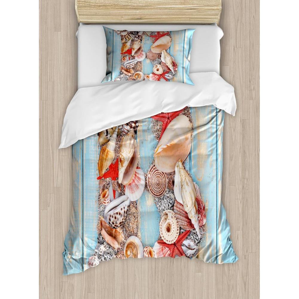 imageAmbesonne Love Duvet Cover Sets Hand Written I Love You Phrases Heart Valentines Day Inspiration Bedding Set with 2 Duvet Covers amp 4 Pillowcases 2 Pack Queen Size Vermilion Black WhiteDark Coral Pale Blue