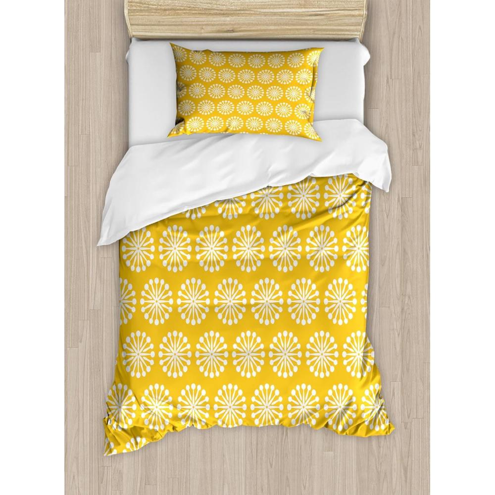 imageAmbesonne Love Duvet Cover Sets Hand Written I Love You Phrases Heart Valentines Day Inspiration Bedding Set with 2 Duvet Covers amp 4 Pillowcases 2 Pack Queen Size Vermilion Black WhiteMarigold White