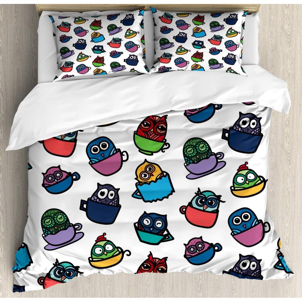 imageAmbesonne Modern Duvet Cover Sets Love Theme Romantic Repetitive Pattern of Hearts in Monochrome Style Valentines Day Bedding Set with 2 Duvet Covers amp 4 Pillowcases 2 Pack Queen Size Pink WhiteBlue Multicolor