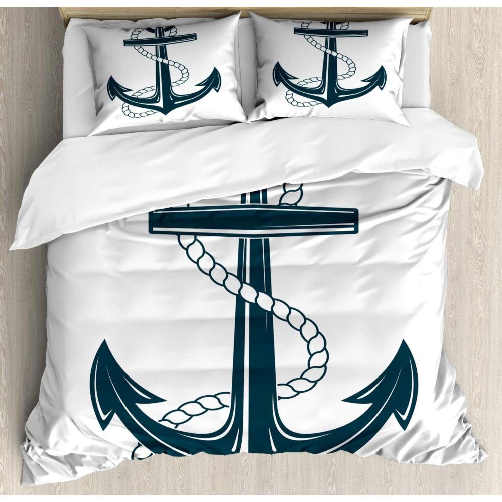 imageAmbesonne Neutral Color Duvet Cover Set Monochrome Style Print of Geometric Illustration Irregular Shapes Decorative 3 Piece Bedding Set with 2 Pillow Shams Queen Size Pale Grey and PearlDark Teal and White