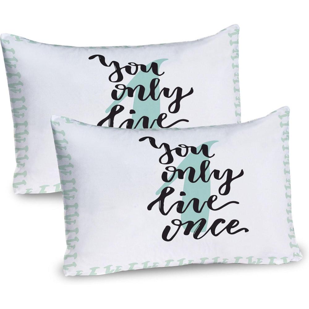 imageAmbesonne Pink Zebra Pillow Sham Set of 2 I Love You Calligraphy Zebra Stripes Hearts Valentines Illustration Quality Microfiber Bedding Item for All Seasons 36 x 20 Pink Black and WhiteMint Green White