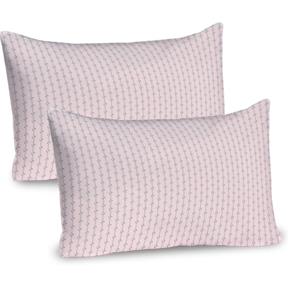 imageAmbesonne Purple Pillow Sham Set of 2 Valentines Day Couple Wedding Bride Heart Design Image Quality Microfiber Bedding Item for All Seasons 36 x 20 Lavender and PurplePale Pink and Black