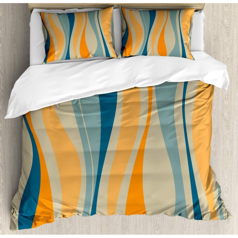 imageAmbesonne Teal Duvet Cover Set Crystal Hearts and Gemstone Valentines Day Celebrating Romantic Print Decorative 3 Piece Bedding Set with 2 Pillow Shams Queen Size Red Fuchsia TealPetrol Blue Marigold
