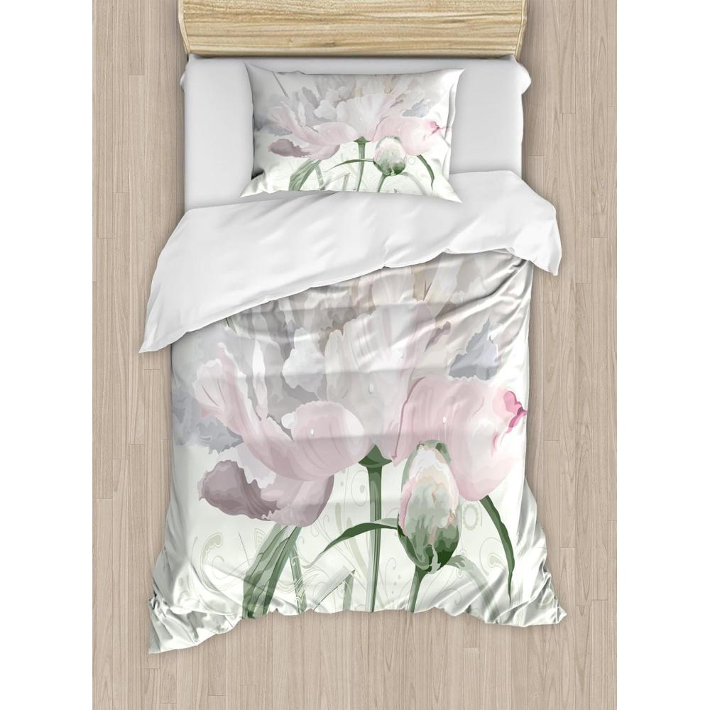 imageAmbesonne Valentines Day Duvet Cover Sets Romantic Colorful Hearts Love Happiness Theme Valentines Day Illustration Bedding Set with 2 Duvet Covers amp 4 Pillowcases 2 Pack Queen Size MulticolorWhite
