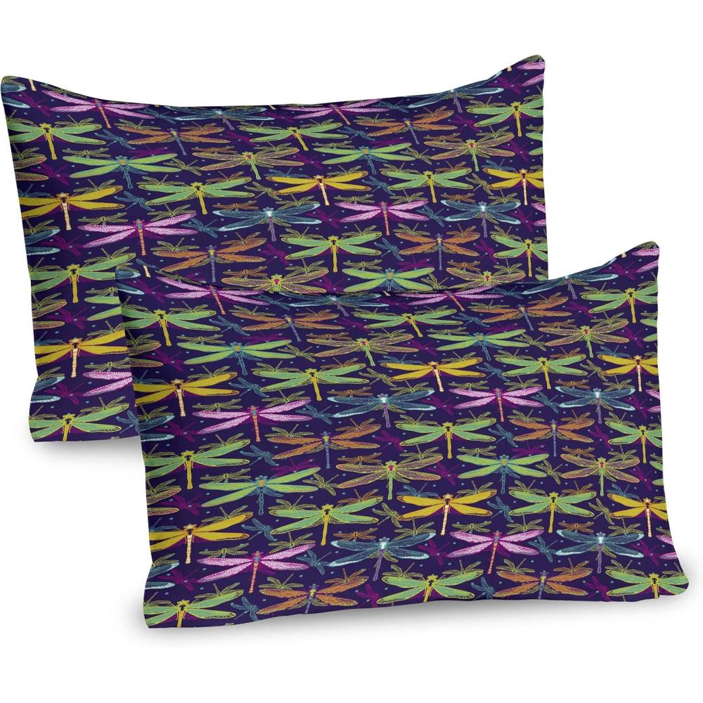 imageAmbesonne Valentines Day Pillow Sham Set of 2 Abstract Hearts Lollipops Rhythmic Romance Illustration Quality Microfiber Bedding Item for All Seasons 26 x 20 Vermilion PearlPurple and Yellow Green