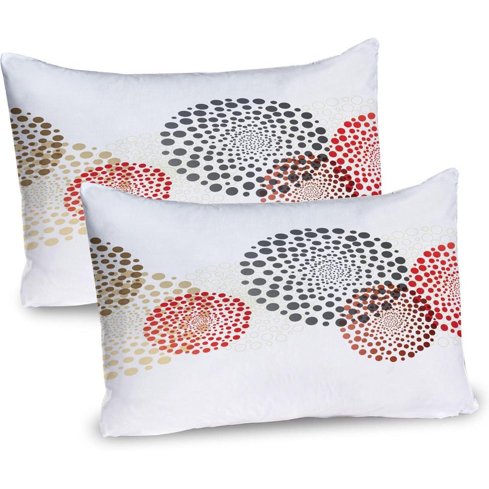 imageAmbesonne Valentines Day Pillow Sham Set of 2 Owls in Love Print Partners Couples Boho Style Hearts Flowers Dots Quality Microfiber Bedding Item for All Seasons 26 x 20 Pink Red YellowMaroon Grey Red